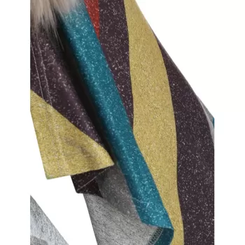 Faux Fur Collar Open Front Asymmetrical Cardigan -