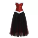Faux Fur Jacquard Corset and esh Skirt -