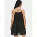 Faux Pearl ini Pleated Dress - Black