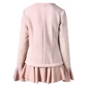 Faux Suede Ruffles Jacket - Light Pink