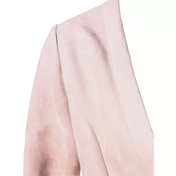 Faux Suede Ruffles Jacket - Light Pink