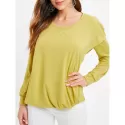 Faux Twinset Hooded T Shirt - Yellow