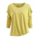 Faux Twinset Hooded T Shirt - Yellow