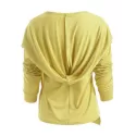 Faux Twinset Hooded T Shirt - Yellow