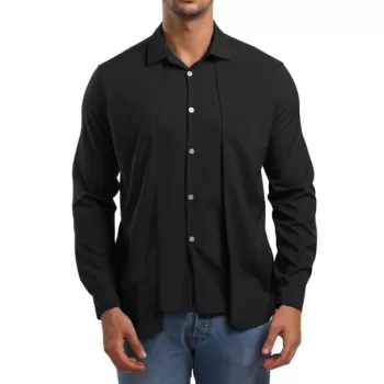 Faux Twinset Long Sleeve Shirt - Black