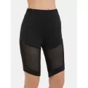 Fishnet Panel High Waisted Cycling eggings - Black