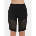Fishnet Panel High Waisted Cycling eggings - Black