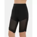 Fishnet Panel High Waisted Cycling eggings - Black