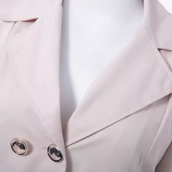 Fit and Flare Coat With Double Breasts - Apricot