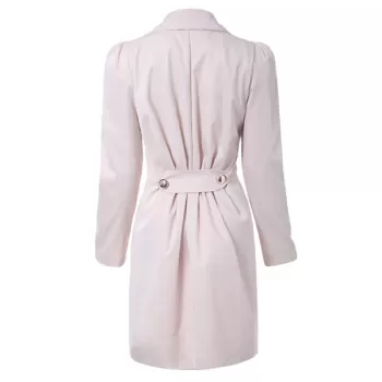 Fit and Flare Coat With Double Breasts - Apricot