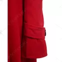 Fit and Flare Double Breasted Coat - Red