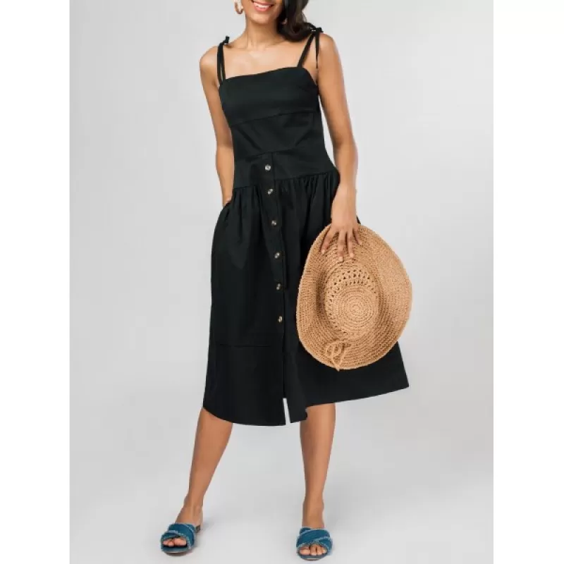 Fit and Flare idi Dress - Black