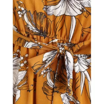 Flare leeve Floral Dress -