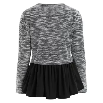 Flared Hem Casual Top - Black