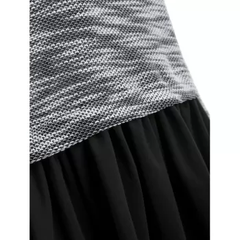 Flared Hem Casual Top - Black