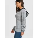 Flocking Front Zip Hoodie - Gray