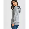 Flocking Front Zip Hoodie - Gray