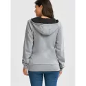 Flocking Front Zip Hoodie - Gray