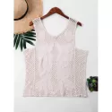 Floral Embroidery Cover Up Top - Apricot One