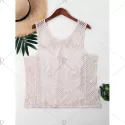 Floral Embroidery Cover Up Top - Apricot One