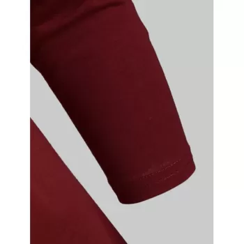 Floral Lace Eyelash Two Tone T-shirt - Red Wine