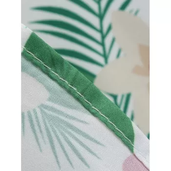 Floral Leaf Print A Line Vintage Dress -