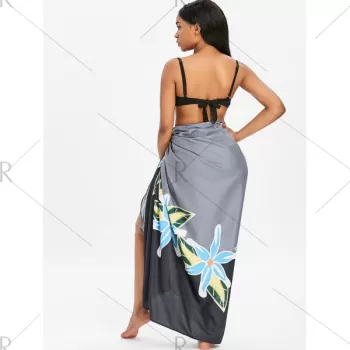 Floral Long Beach Throw - Black