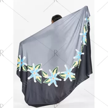 Floral Long Beach Throw - Black