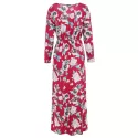 Floral Print Button Up axi Dress - Red