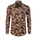 Floral Print Casual Shirt - Navy Blue