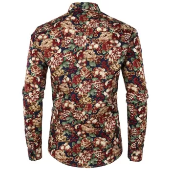 Floral Print Casual Shirt - Navy Blue