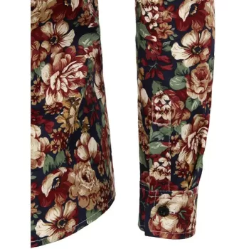 Floral Print Casual Shirt - Navy Blue
