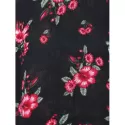 Floral Print High Waist Floor ength Dress - Black