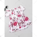 Floral Print hirred Bust Off houlder Blouse - White
