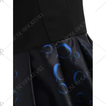 Floral Vintage A Line Dress - Black