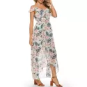 Flower Open houlder Cami Maxi Dress -