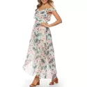 Flower Open houlder Cami Maxi Dress -