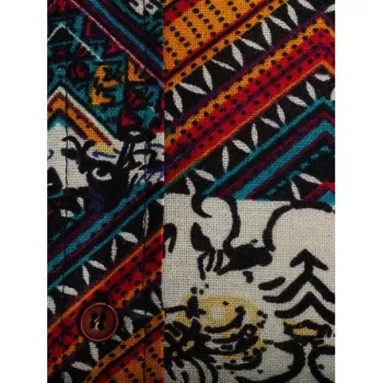 Flowers Geometric Tribal Print Casual Shirt -