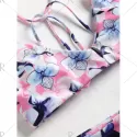 Flowers Print Low Waisted Bikini - Light Pink