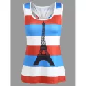 France Flag Eiffel Tower Tank Top - Red