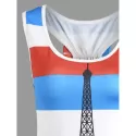 France Flag Eiffel Tower Tank Top - Red