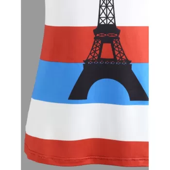 France Flag Eiffel Tower Tank Top - Red