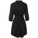Full Sleeve Button Up Dress - Black