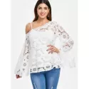Full Sleeve Crochet Blouse - White