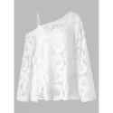 Full Sleeve Crochet Blouse - White