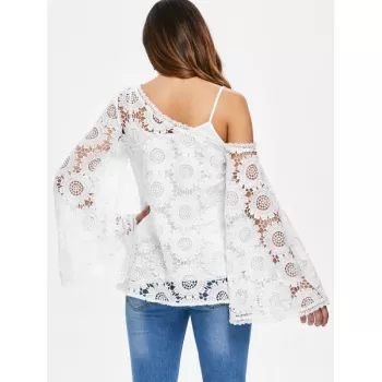 Full Sleeve Crochet Blouse - White