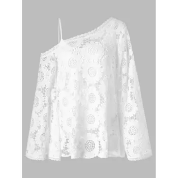 Full Sleeve Crochet Blouse - White