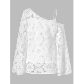 Full Sleeve Crochet Blouse - White