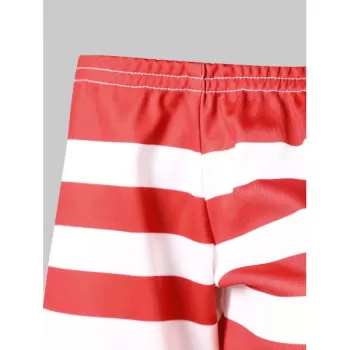 Full Sleeve Stripe Off Shoulder T-shirt -