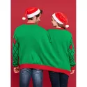 Funny Jacquard Two Person Christmas Sweater - Green One